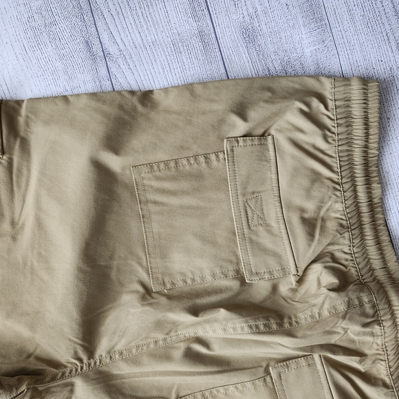 Men's Tan Cargo Pants Tapered Fit And Elastic Waitband - Picture 14 of 15